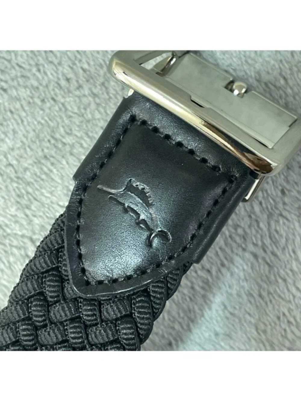 NWT Tommy Bahama Men's L/XL Black/Grey Stretch Reversible Belt